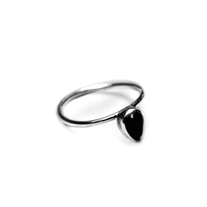 Neptune ring ♆ droplet onyx silver