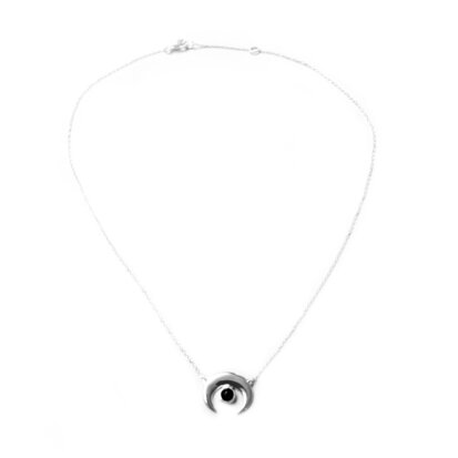 Ariel necklace ☽ young moon onyx silver