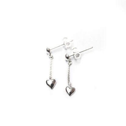 Aimée chain studs ♥ heart silver