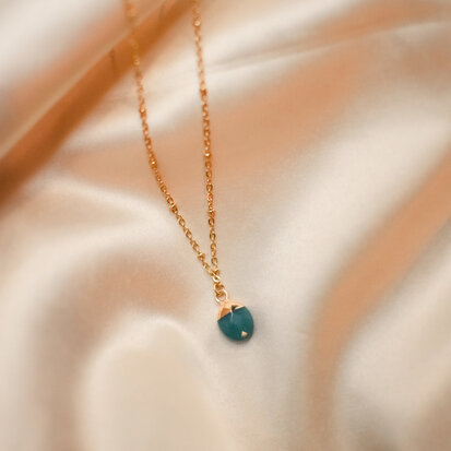 May necklace ♡ emerald stone gold
