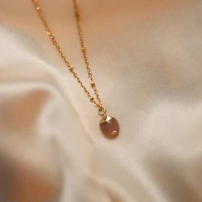 May necklace ♡ taupe stone gold