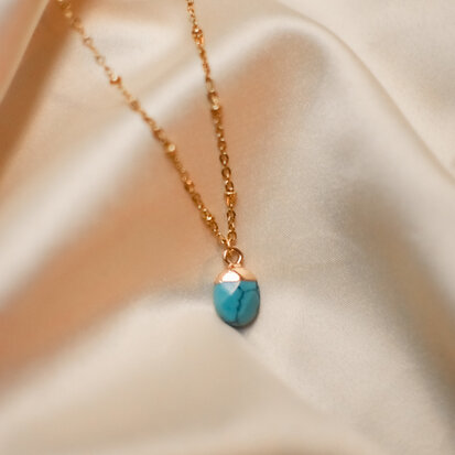 May necklace ♡ turkoois stone gold