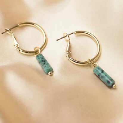 Ela earrings ♡ natural stone turquoise gold