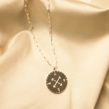 Mare necklace ♡ compass silver