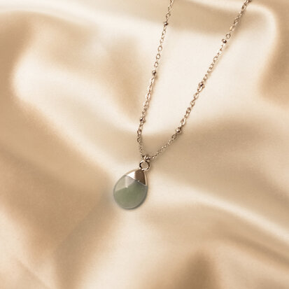 Lynn necklace 🌢 ocean green stone silver