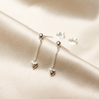 Aimée chain studs ♥ heart silver