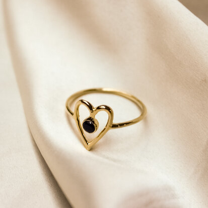 Venus ring ♥ heart onyx gold