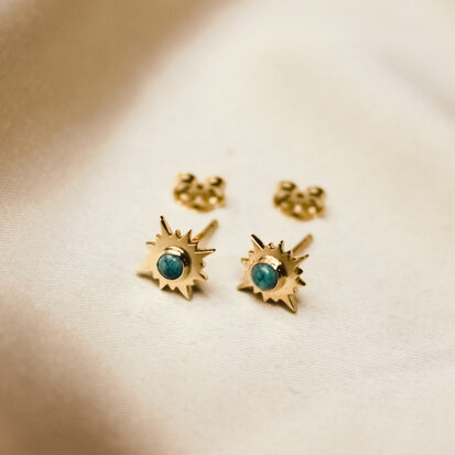 Aurora studs ☼ sun turkoois gold