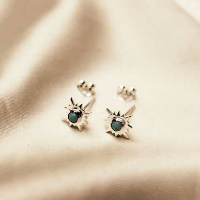 Aurora studs ☼ sun turkoois silver