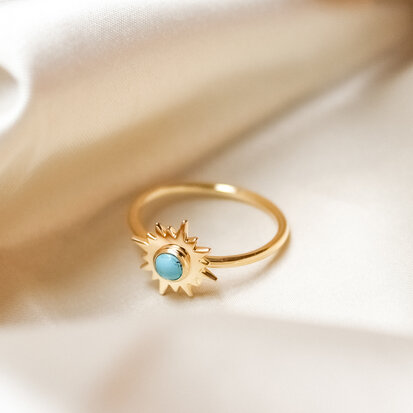 Aurora ring ☼ sun turkoois gold