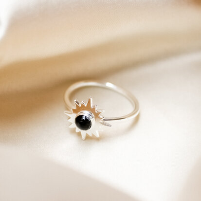 Aurora ring ☀ sun onyx silver