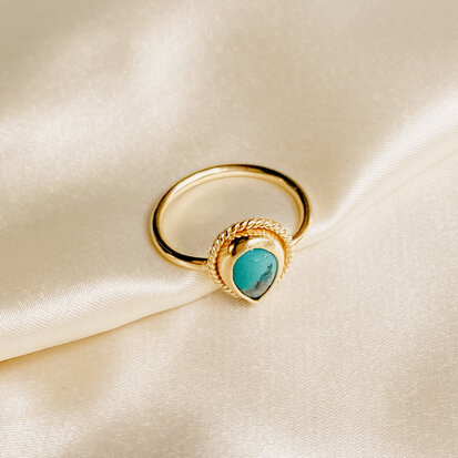 Scarlett ring ♡ turkoois gold