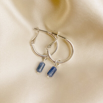 Violet earrings ♡ natural stone blue silver