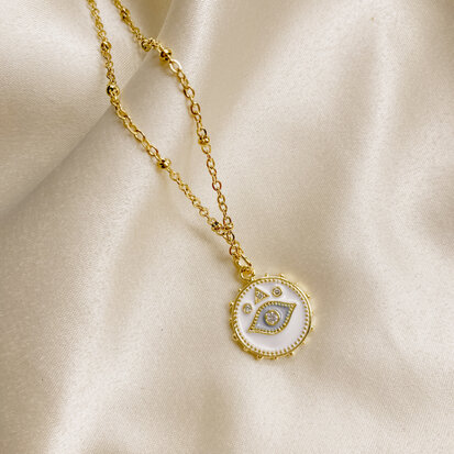 Deevena necklace ✩ eye pendant white gold