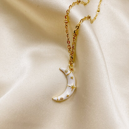 Lucine necklace ☽ moon pendant white gold