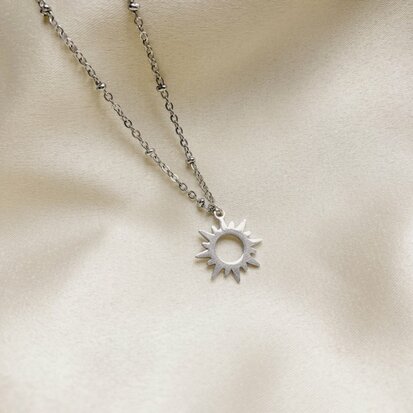 Halo necklace ☀ sun pendant silver
