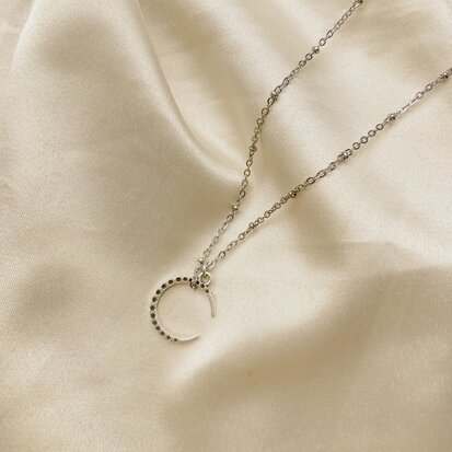 Caleena necklace ☽ moon pendant silver