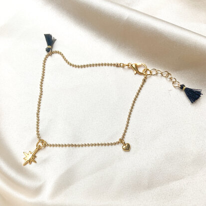 Maeve anklet ♥ black gold