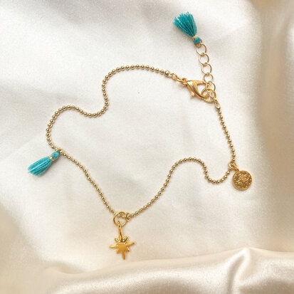 Maeve anklet ♥ turquoise gold