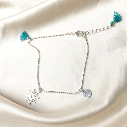 Maeve anklet ♥ turquoise silver