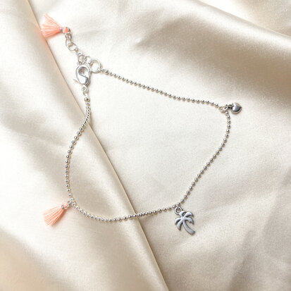 Maeve anklet ♥ pink silver