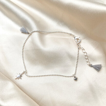 Maeve anklet ♥ grey silver