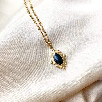 Claire necklace ♡ black gold