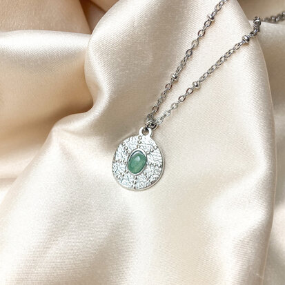 Blair necklace ♡ light green silver