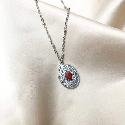 Emilia necklace ♡ rust silver