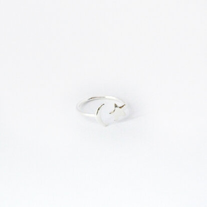 Estée ring ☆☽ moon & star silver