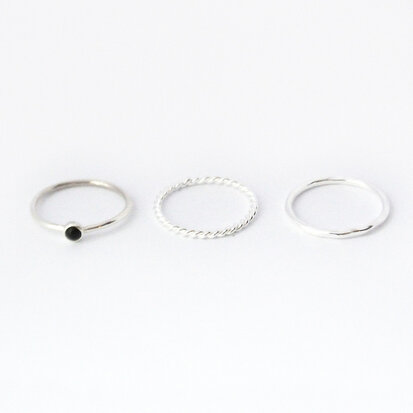 Lucy ring set ♥ onyx silver