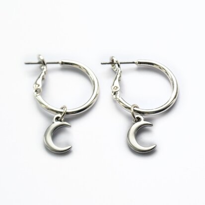 Neoma earrings ☽ moon silver