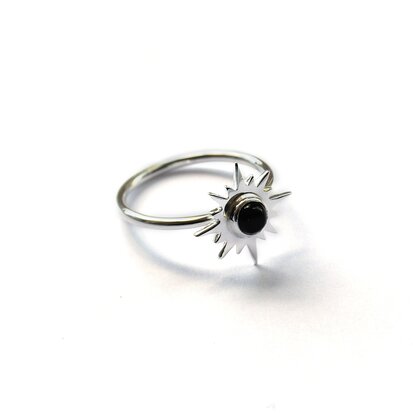 Aurora ring ☀ sun onyx silver