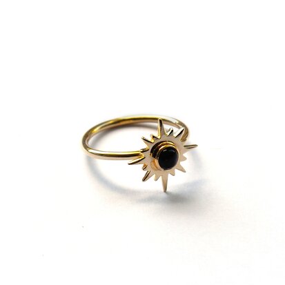 Aurora ring ☀ sun onyx gold