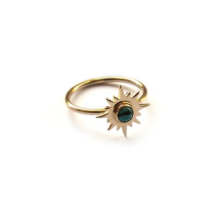 Aurora ring ☼ sun turkoois gold
