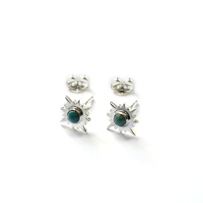 Aurora studs ☼ sun turkoois silver