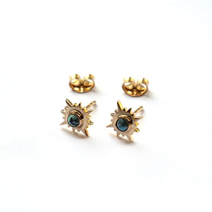 Aurora studs ☼ sun turkoois gold