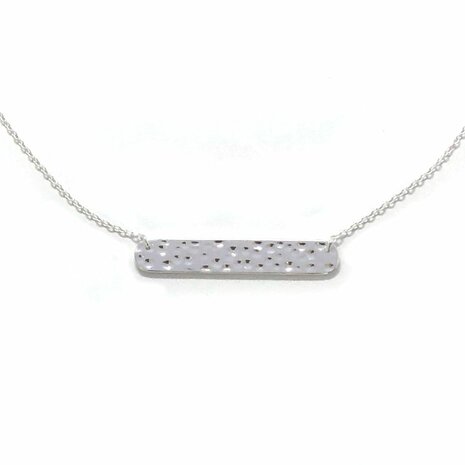 Nova necklace ♡ hammered bar silver