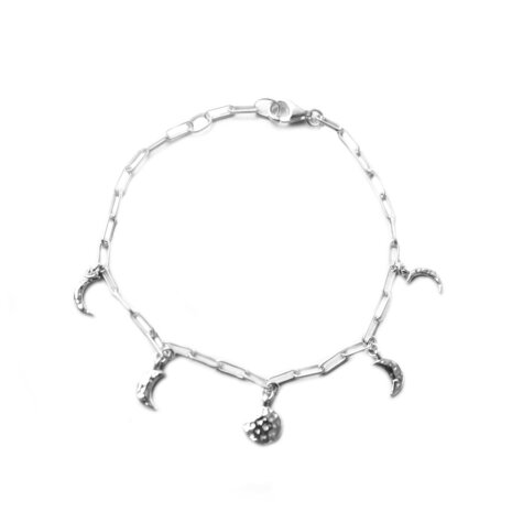 Amaris bracelet ☽ hammered moonphases silver