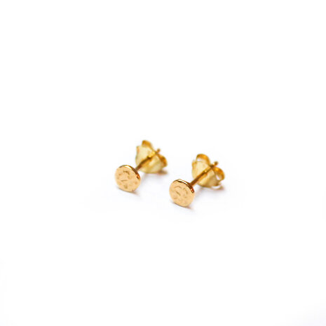 Celimine studs ☽ hammered full moon gold