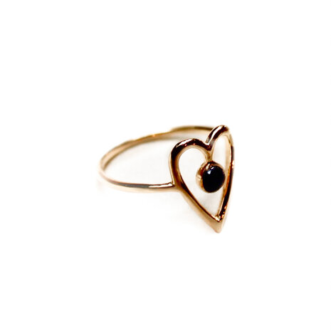 Venus ring ♥ heart onyx gold