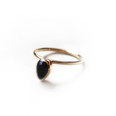 Neptune ring ♆ droplet onyx gold