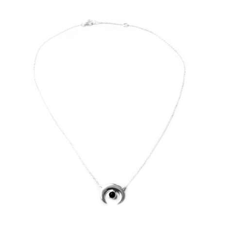 Ariel necklace ☽ young moon onyx silver