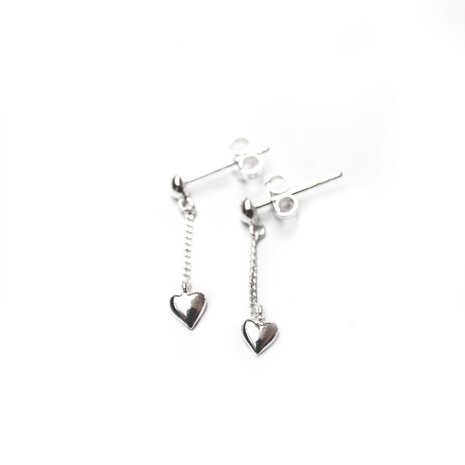 Aimée chain studs ♥ heart silver