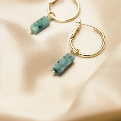 Gemma earrings ♡ natural stone turquoise gold