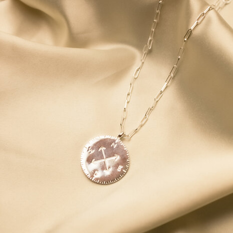 Mare necklace ♡ compass silver