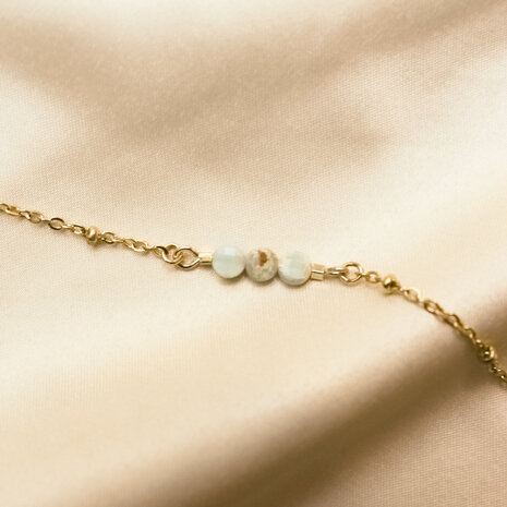 Nora bracelet ♡ natural stone honeydew facets gold