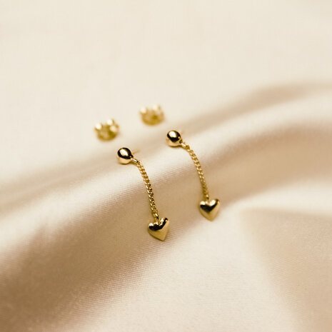 Aimée chain studs ♥ heart gold