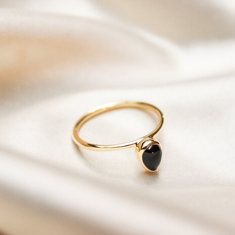 Neptune ring ♆ droplet onyx gold