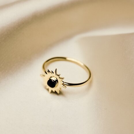 Aurora ring ☀ sun onyx gold